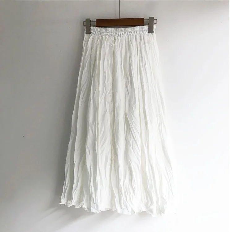 3 Цвета Весна новое поступление Фея эластичная талия длинная юбка длинный подол винтажная плиссированная юбка