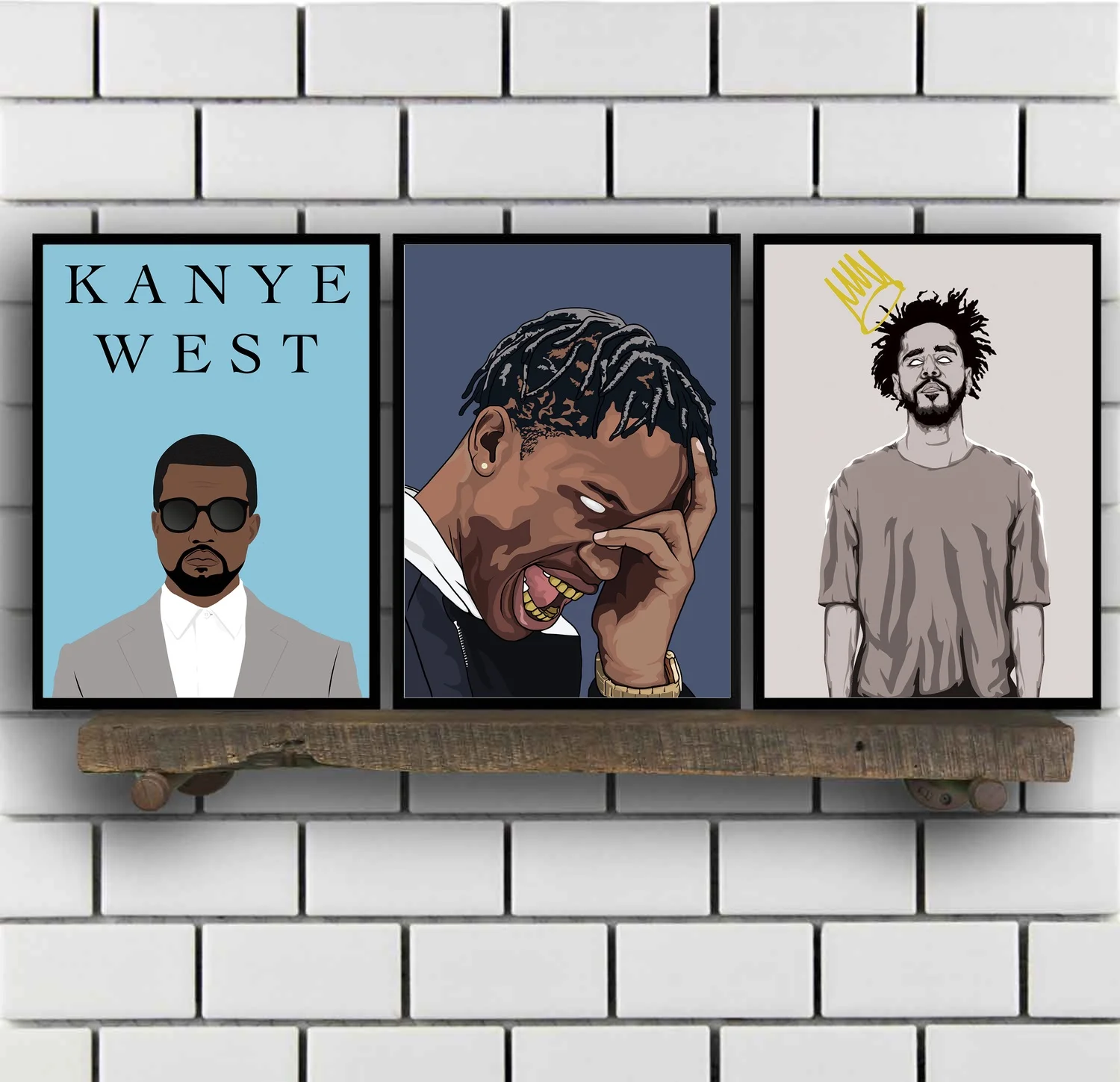 

Kanye West Childish Gambino Chance the Rapper Kendrick Lamar Drake Post Malone Travis Scott Music Poster
