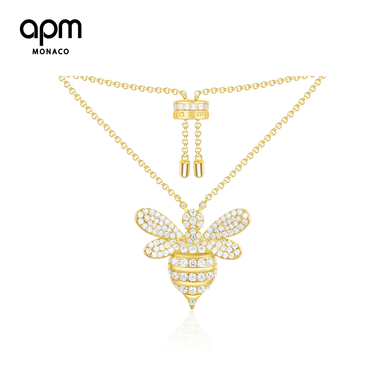

APM Monaco Genuine AC4423OXY Bee Necklace Retro Woman Chain Silver