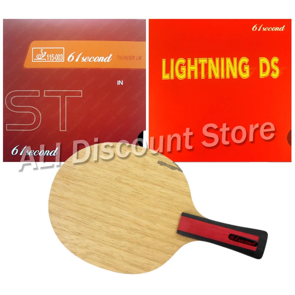 

Pro Table Tennis PingPong Combo Racket 61second 3004 Shakehand with 61second Lightning DS and LM ST with a free small case FL