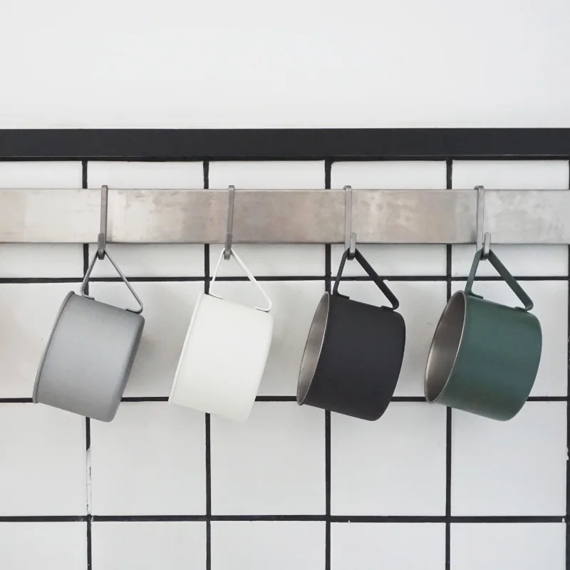 

Four Colors Dark Green White Gray Black Minimalism Popular Cold Ins Wind Stainless Steel Mug Coffee Cup Japanese Import