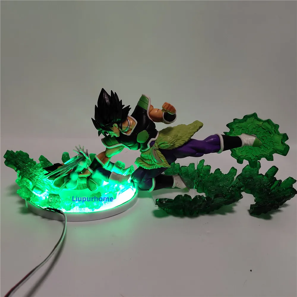 Dragon Ball Broly против Вегета светодиодный ночник Dragon Ball Супер аниме Рисунок зеленый рок основа для настольной лампы Lampara Dragon Ball DBZ