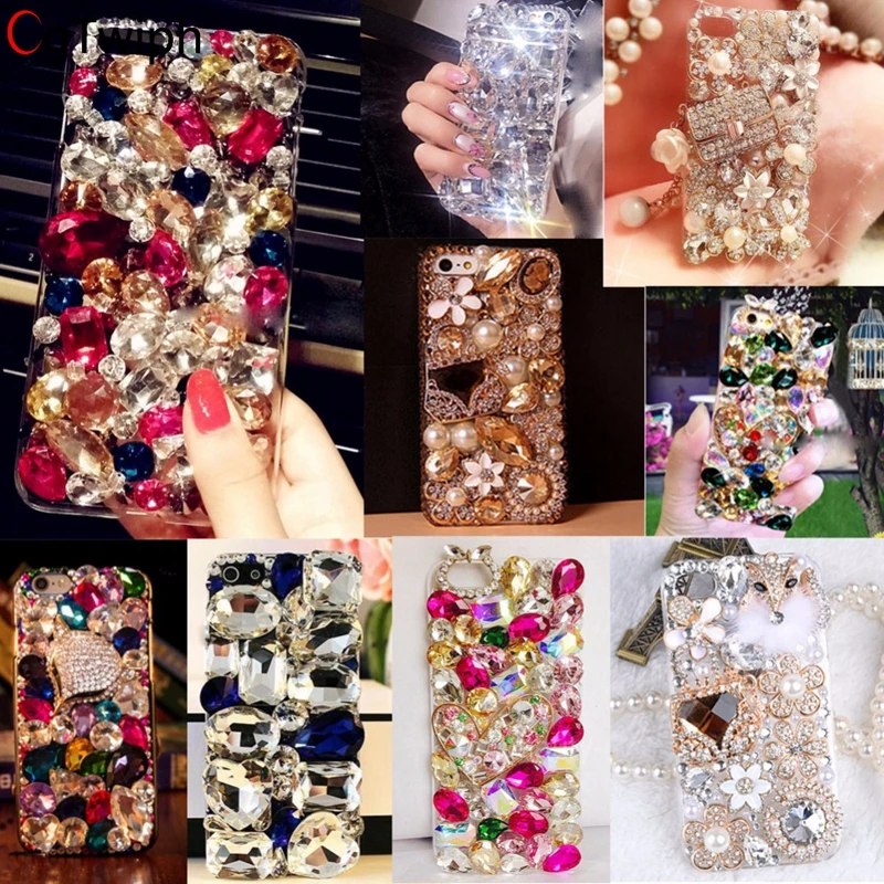 Bling Diamonds 3D Crystal Stones Phone Case for iphoneX XR XS max 7 8 6 Plus Samsung Galaxy S5 Edge S8 A8 A9 Cover |
