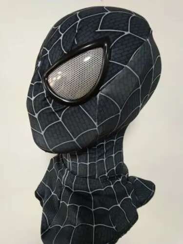 Черно-белая Тканевая маска для костюмированной вечеринки с изображением Человека-паука