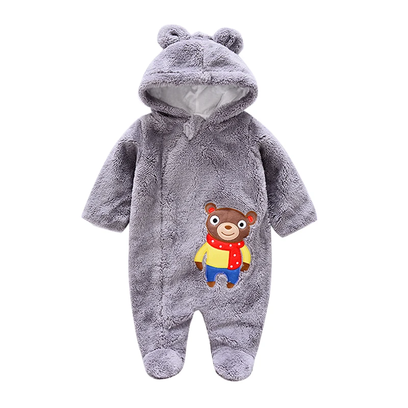 

Cartoon animal style Baby clothes Warm Winter baby Rompers Jumpsuits Baby Girl infant Rompers fleece/cotton newborn boy overall