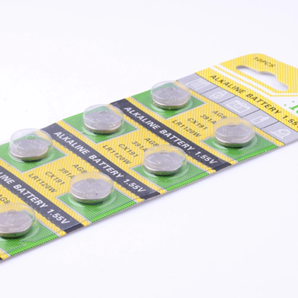 YCDC 10 шт. AG8 391 533 553 609 LR1120 D381 GP391 SB AS GS8 SR1120W SR55 TR1120 Щелочная монетная сотового
