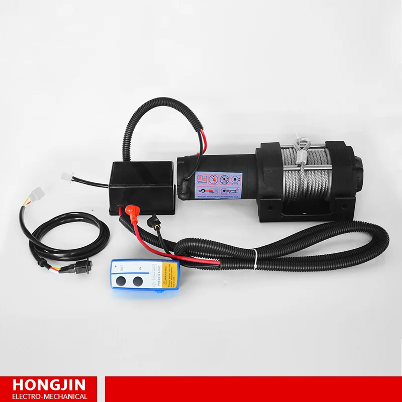 3000lb Electric Winch Wire Recovery Winch Towing Steel Cable Pull Kit 12V DC Permanent Magnet Motor Winch ATV Trailer Truck Car