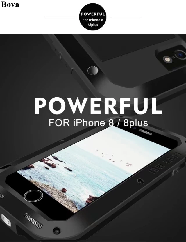 Водонепроницаемый ударопрочный чехол Love Mei для iPhone 8 резиновый и металлический алюминиевый чехол для iPhone 8 Plus 4," 5,5"