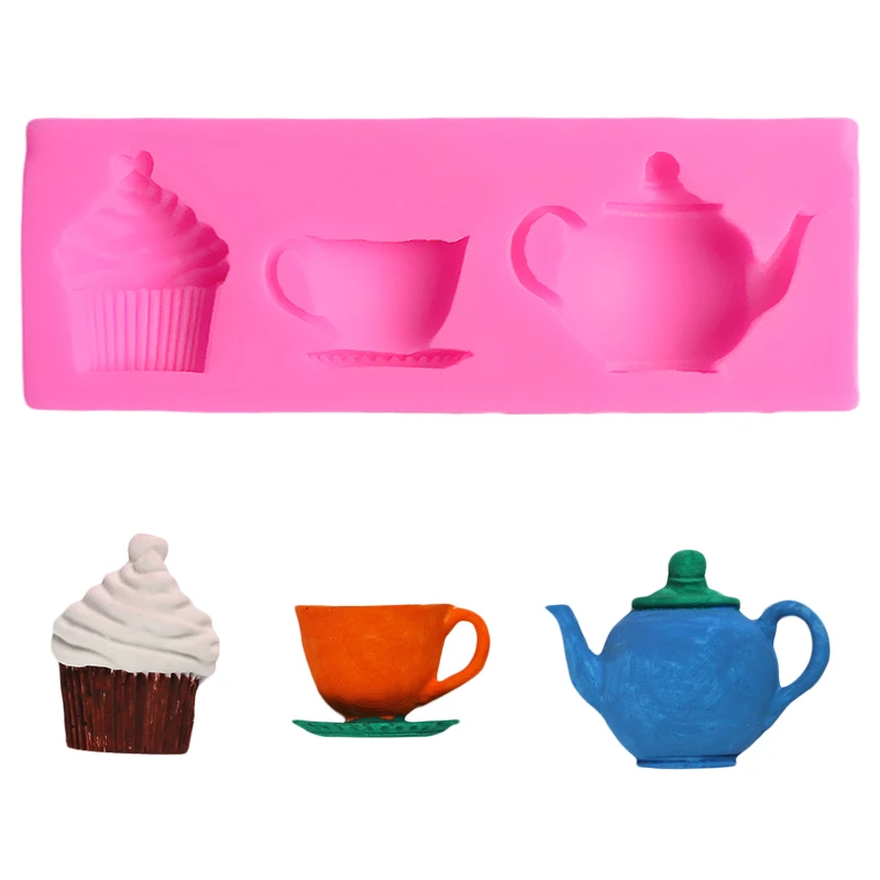 

Kitchen Teapot Cup Silicone Bakeware Silicone 3d Baking Tools For Cakes Silicone Cake Decorating Molds Baking Stencils For Cakes
