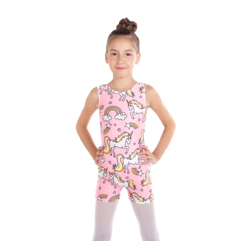 

Toddler Girls Ballet Leotards Kids Children Animal Printed Sleeveless Shorts Bottom Athletic Gymnastics Costumes Bodysuit Hot