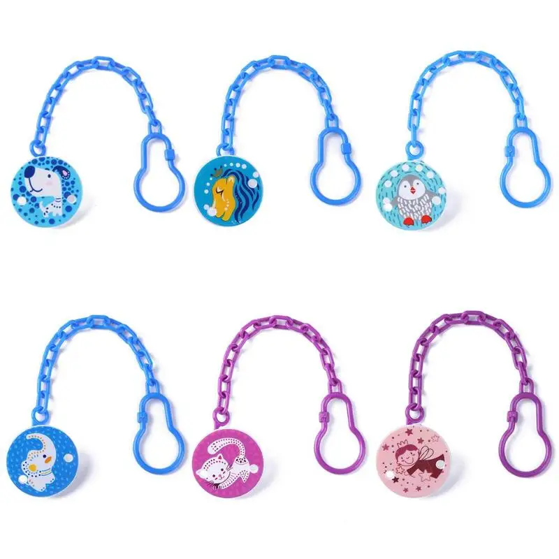 

Baby Pacifier Chain Soothers Clip Holder Cartoon Animal Feeding Product Safe Soother Teether Clips Anti-lost Infant Pacifiers
