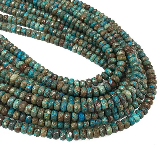 

Wholesale 5strings/lot Faceted Blue Calsilica Jaspe r Beads,Rondelle Beads,Gem stone Beads,Wholesale Bead 6mm,8mm,10mm,15.5"/str
