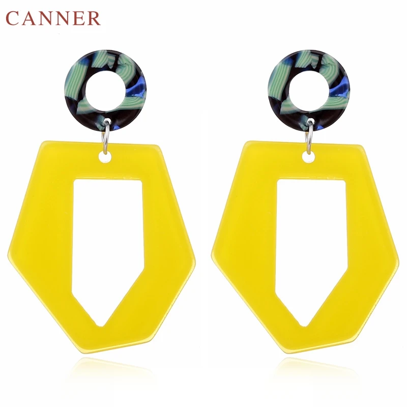 Big Statement Earrings for Women Hollow Out Geometric Acrylic Dangle Earrings 2019 Party Jewelry Korean Earing oorbellen C4