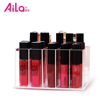 

Acrylic Makeup Storage Transparent Desktop Storage Box Clear Lip Glaze Lipstick Holder Make Up Cosmetic Organizer Detachable