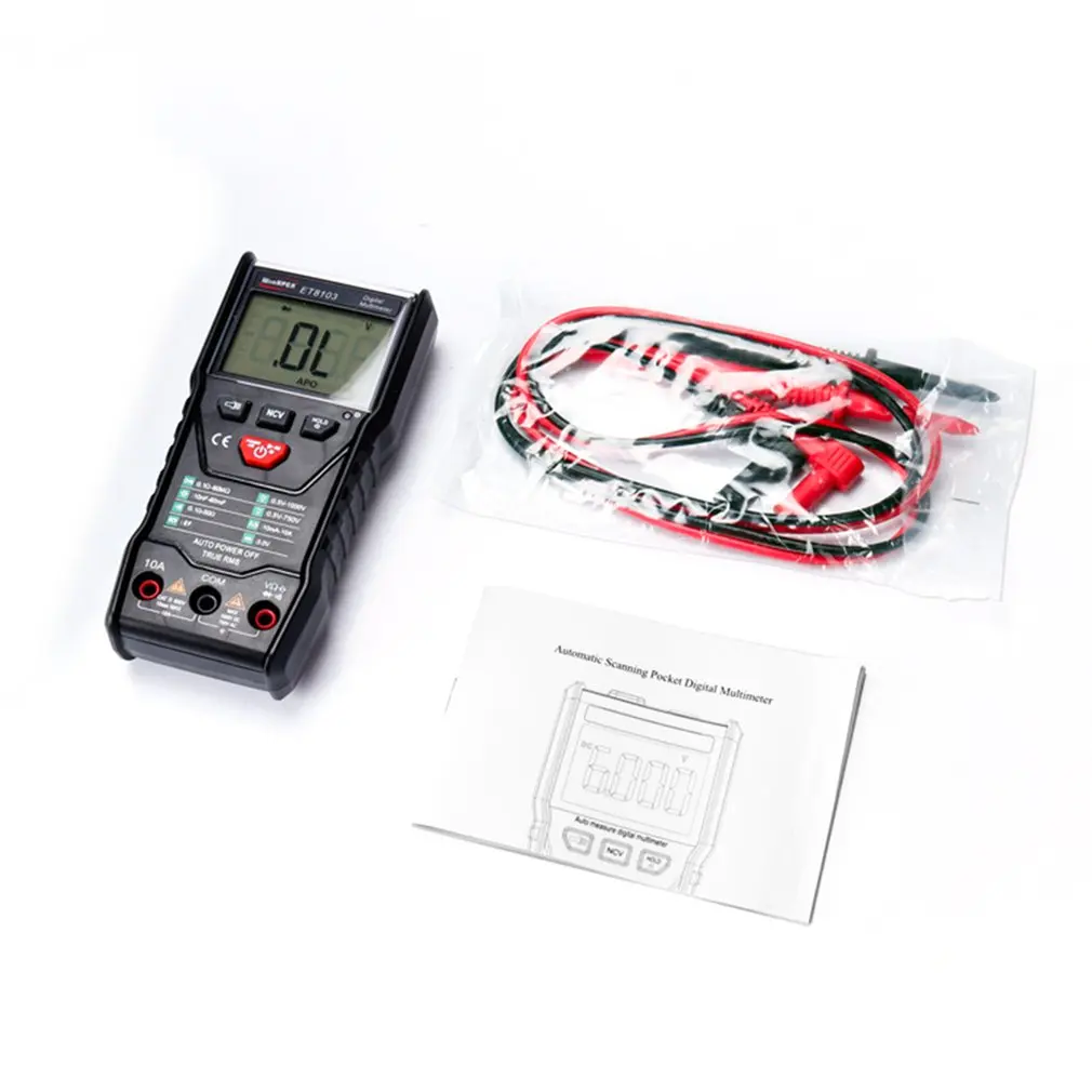 

WinAPEX 6000 Count Digital Multimeter DC/AC Voltage Current Meter Handheld Diode NCV Tester True RMS Flashlight Multitester