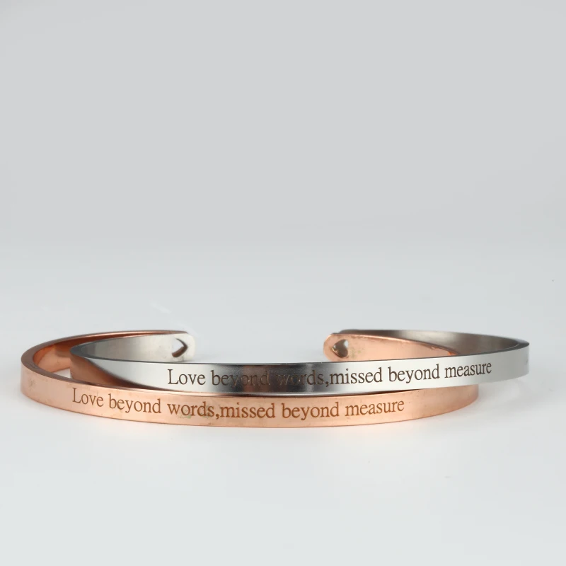 

2018 Stainless Steel Engraved Message Bracelet Personalized Positive Inspirational Letter Bracelet & Bangle For Women