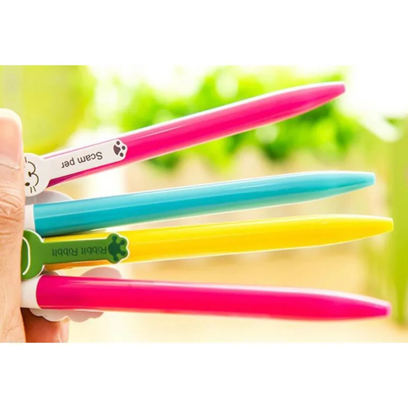 10 шт. Kawaii Животные Rainbow 0,5 мм с синими чернилами Пресс шариковых ручек гелевая ручка выдвижная ручка шариковая детские канцтовары