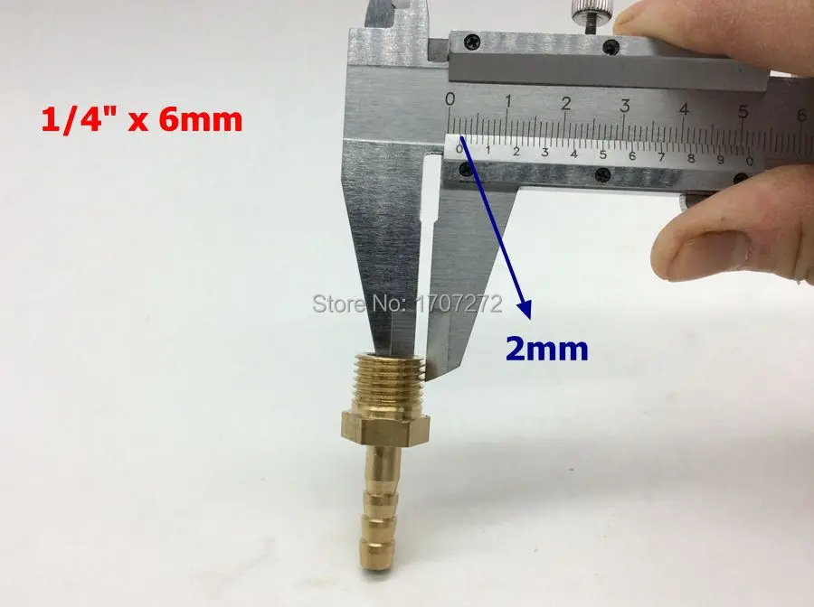Медный фитинг 6 мм шлангов x 1/" дюймовый Мужской BSP латунный колючая Соединительная муфта Соединительный адаптер