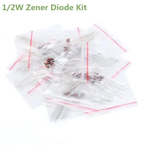 

130Pcs/lot 1/2W 0.5W Zener Diode Electronic Components Package 9.1V~33V Zener Diode Assorted Kit 13 Kinds Each 10pcs good qualit