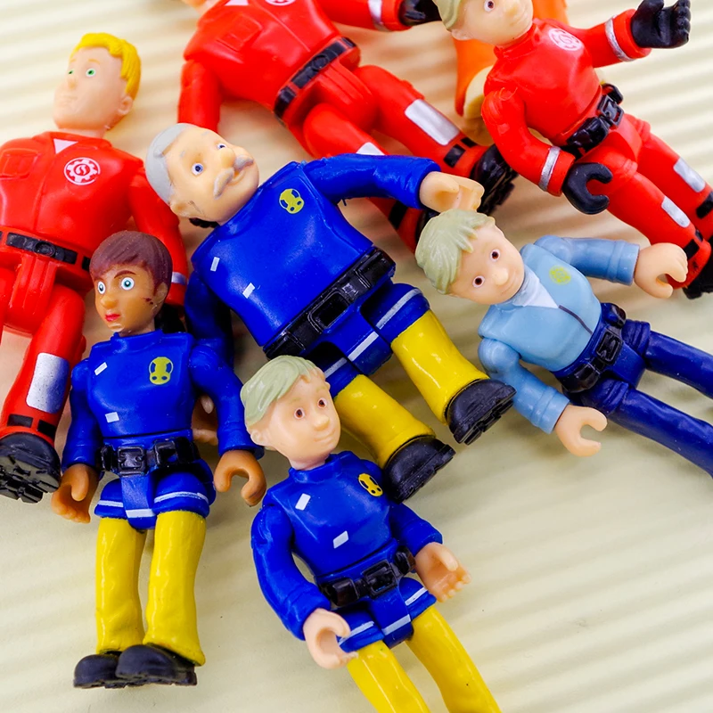 17 шт., не повторяющийся мультяшный Пожарный Сэм Боб строитель, фигурки, куклы, ноги, рука, шарнир, можно перемещать, ПВХ, смелый спасательный блок, игрушка