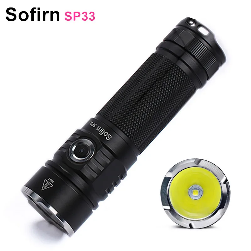 Sofirn SP33 мощный яркий светодиодный фонарик 26650 фонарь 18650 CREE XHP50 Высокий люмен лампа
