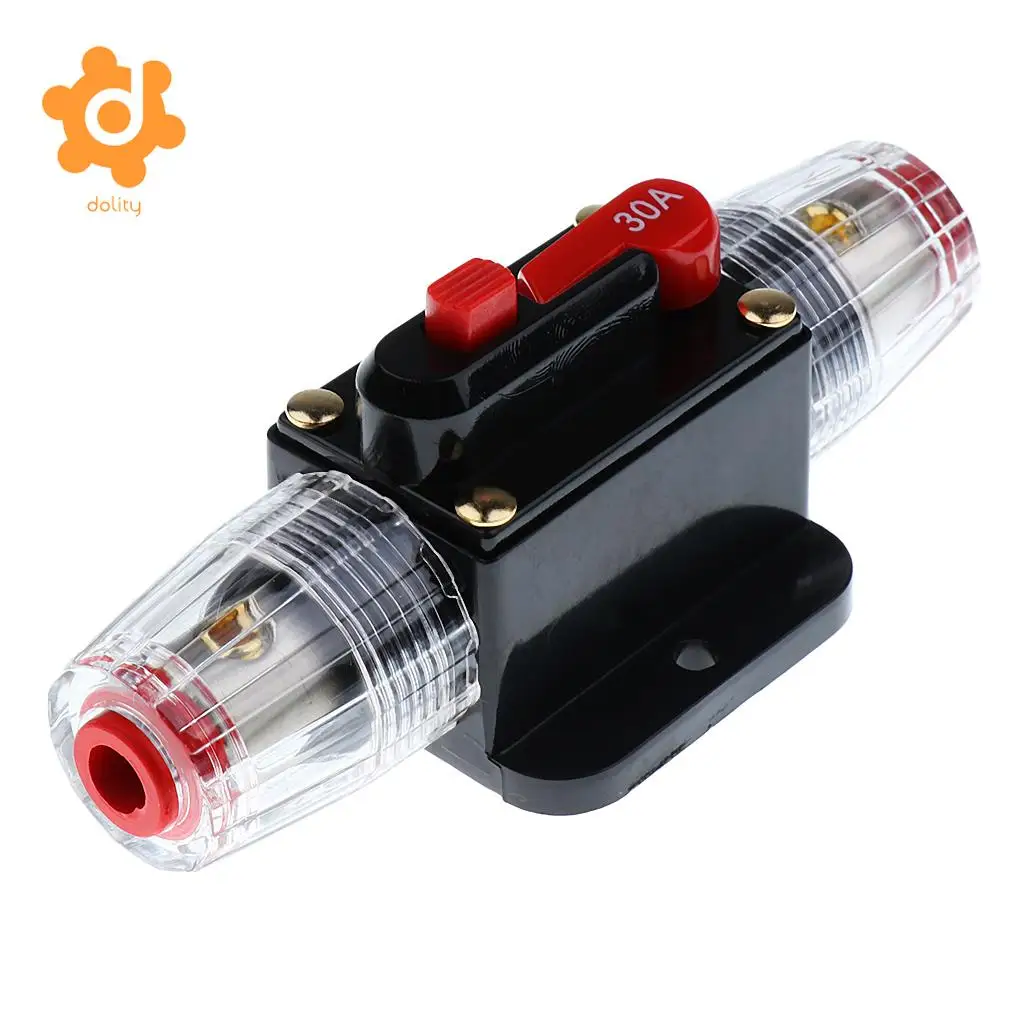 dolity DC 12V-24V Car RV Audio Inline Circuit Breaker Fuse Manual Reset Switch 20A 30A 40A 50A 60A 80A 100A 150A