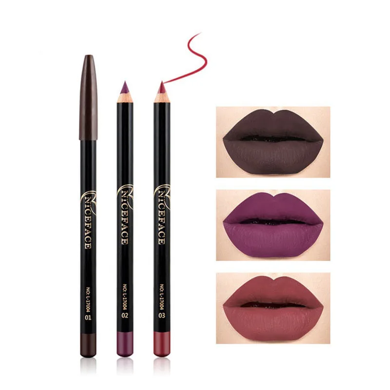 

Nude matte lipstick pen Retouching waterproof lip liner 12 colors optional maquillaje de labios de larga duracion