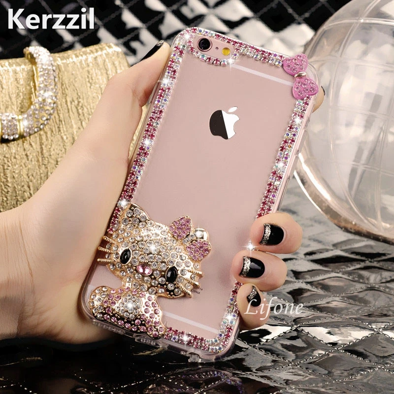 Чехол-накладка Kerzzil для iPhone 7 6 6S DIY с алмазным рисунком кота из мультфильма Plus 8Plus