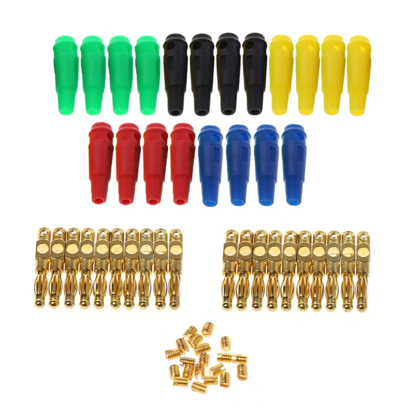 

20 Pcs Gold Plated 4mm Banana Plug Screw For Speaker Amplifier Binding Post