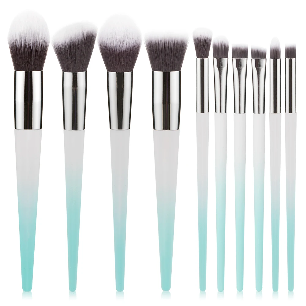 

RANCAI 10Pcs Women Makeup Brushes Set Multicolor Powder Foundation Brush Eyeshadow Eyeliner Lip Make Up Brushes pincel maquiagem