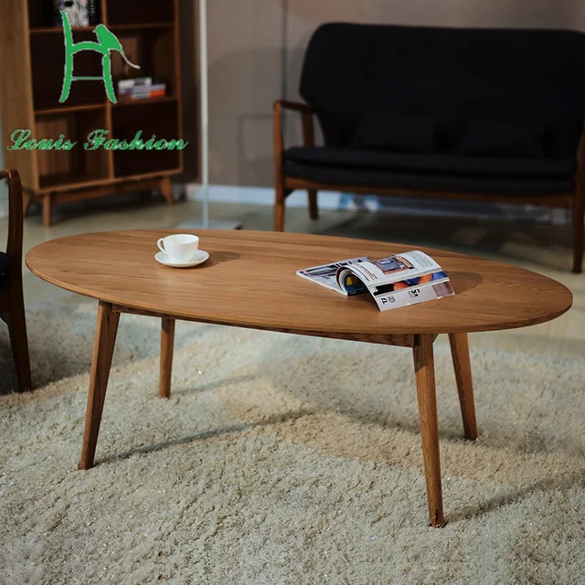 Solid Wood Contracted Nordic Oval Table Anese Modern White Oak Solid Wood Contracted Nordic Oval Table Anese Modern White Oak Coffee Furniture Small Family