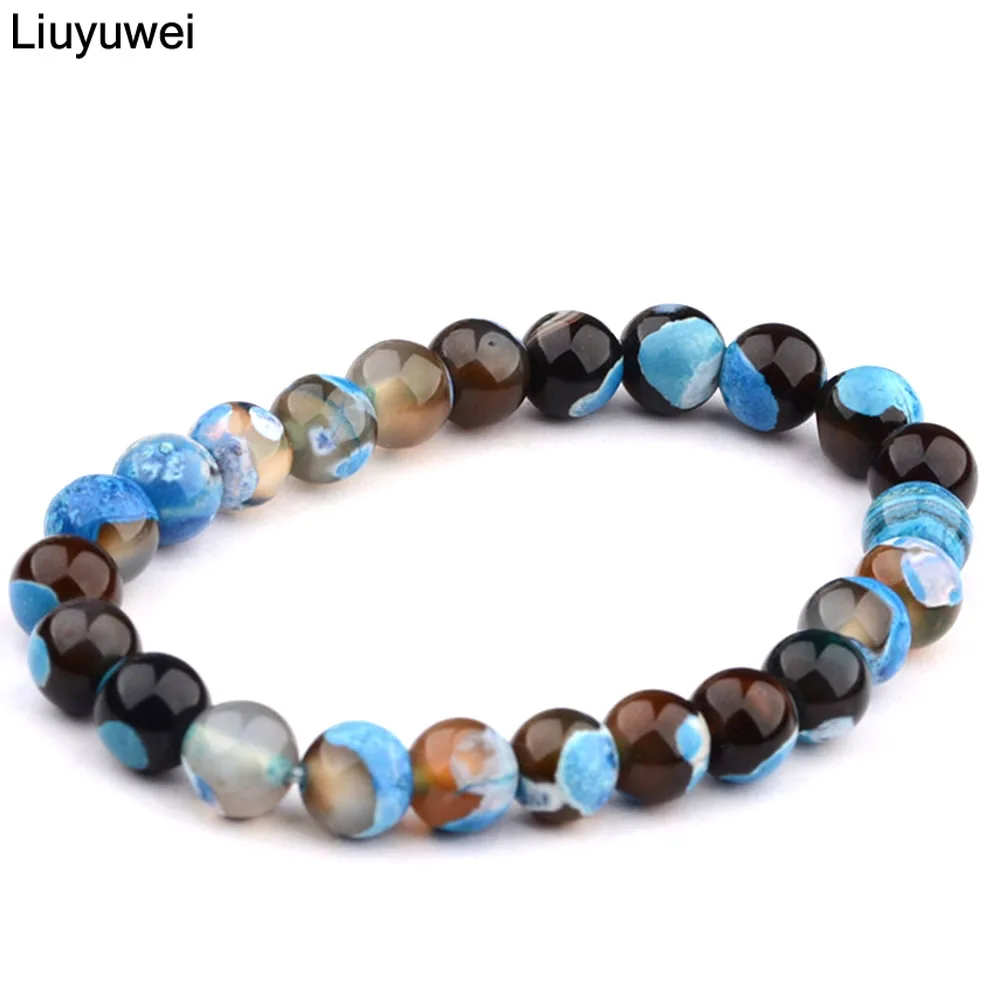 Liuyuwei Trendy Jewelry Colorful Natural Stone Bracelets With Chakra