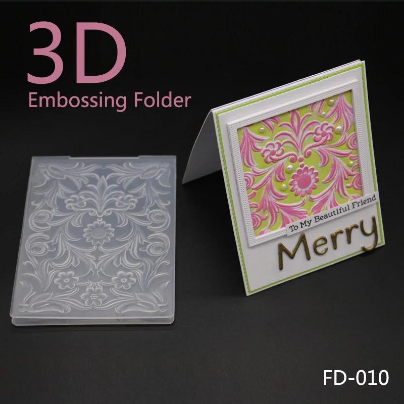 

ZhuoAng Beautiful Merry Christmas Embossing Folder for Scrapbook Folder for Scrapbook DIY Album Card Tool Plastic Template