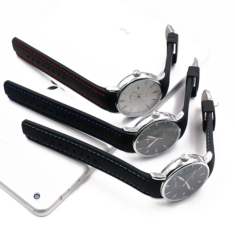 Silicone strap men's watch accessories pin buckle 22mm outdoor sports waterproof watch with female rubber strap watch band