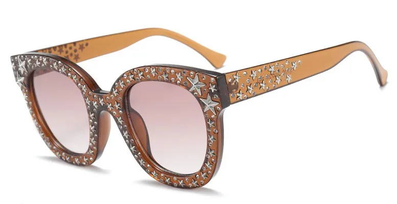 CCSPACE 7 цветов G алмазные Кристальные Звездные Солнцезащитные очки для женщин квадратные Брендовые очки дизайнерские женские оттенки УФ Защита 45285