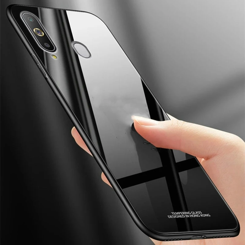 Rezzol For Samasung Galaxy A60 Case Tempered Glass Hard Back Cover Case With Silicone Frame For Samaung A60 Phone Case