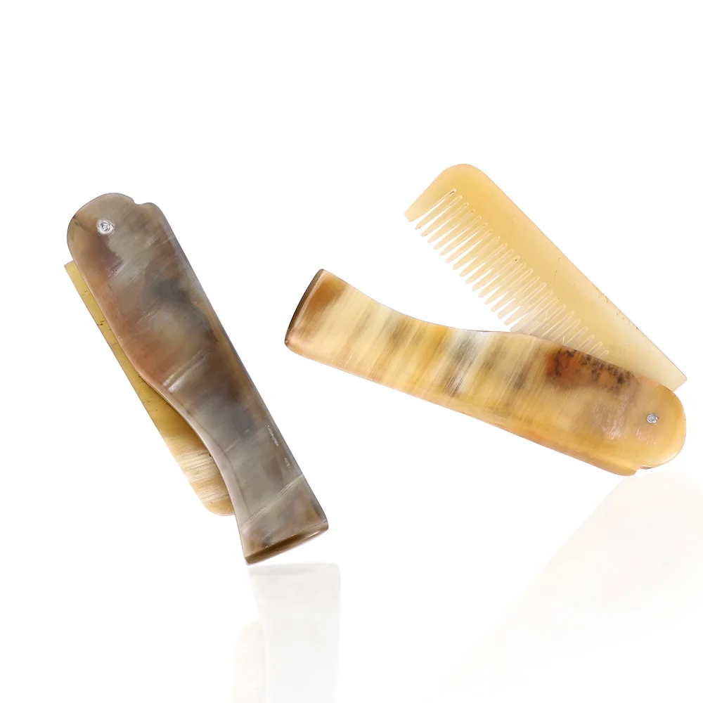 

New 1PCS Foldable Yak Horn Comb Hair Care Tool for Girl Beauty Portable Massage Comb Hairdressing Hair Styling Tool Comb
