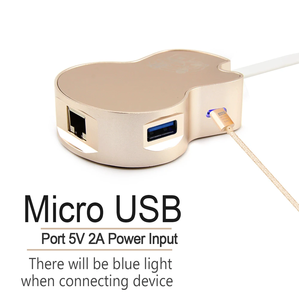 Chyi 5 в 1 USB 3.0 концентратор Многофункциональный сетевой адаптер RJ45 Ethernet 3 Порты и разъёмы Гитары маршрутизатор концентратора + micro USB Мощность