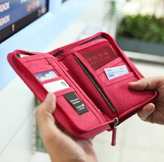 

Multi-Function Business Trip Travel Passport Holder Ticket Documents Storgage Bag Casual Canvas Wallet