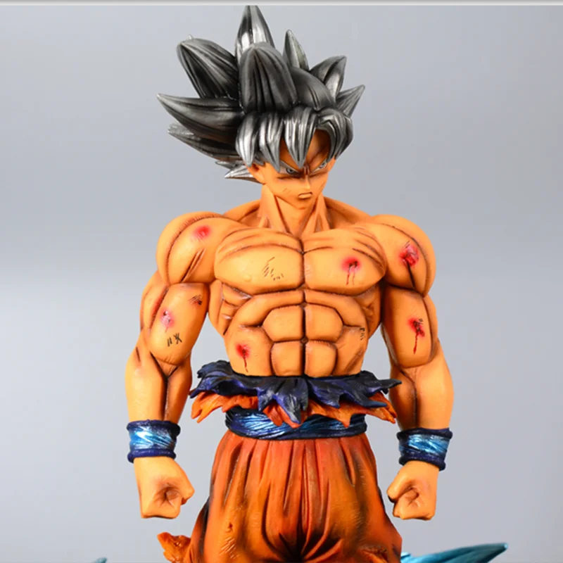 Статуя аниме Dragon Ball Super Kakarotto Super Saiyan Son Goku Ultra Instinct полная длина портрет резиновая фигурка героя игрушки Q757