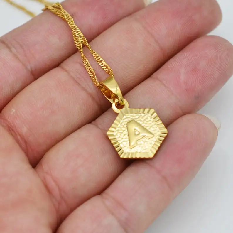 

A-Z Letters necklaces & pendants Letters pendants Necklace for Women English Initial Alphabet Gold Chain Maxi Colar Jewelry Gift