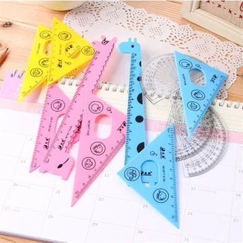 

4Pcs/Pack New Cute Kawaii Cartoon Giraffe Plastic Ruler For Kids Student Novelty Item Gift Office School Gift H2274