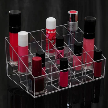 

Trapezoid 24 grid transparent Cosmetic Display crylic makeup organizer Lipstick Jewelry storage box eyebrow pencil holder rack