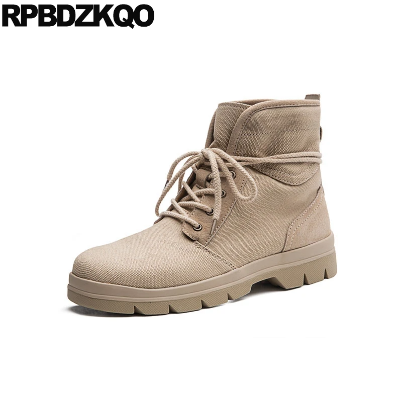 

retro men lace up army autumn tactical military canvas shoes british style combat boots fall short desert designer ankle vintage
