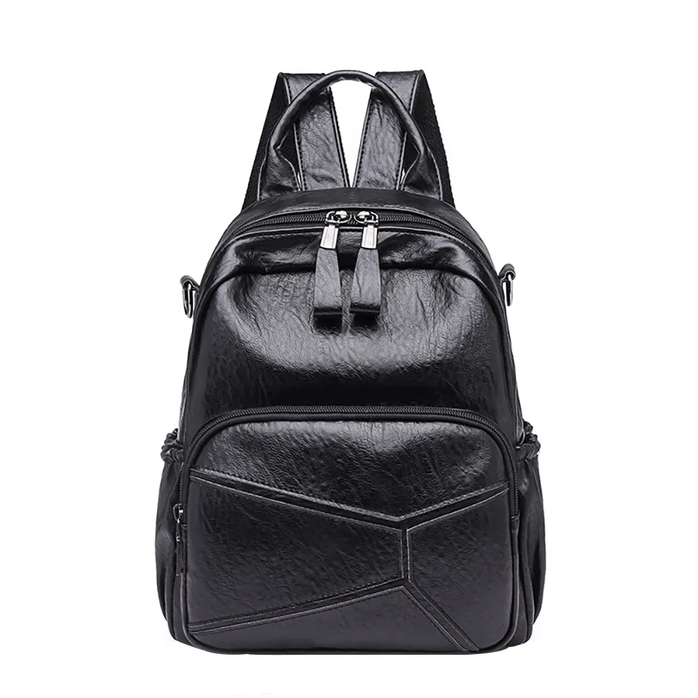 

Women Backpack Soft Leather College Wind Multi-purpose Three-pack Rucksack Bagpack Book Bag Travel Vintage Bag #Zer