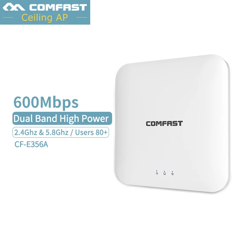 

Comfast Indoor Celling 600Mbps 11ac 2.4G/5G Wireless WiFi AP Access Point WiFi Extender Router with PoE Adapter Power Amplifier