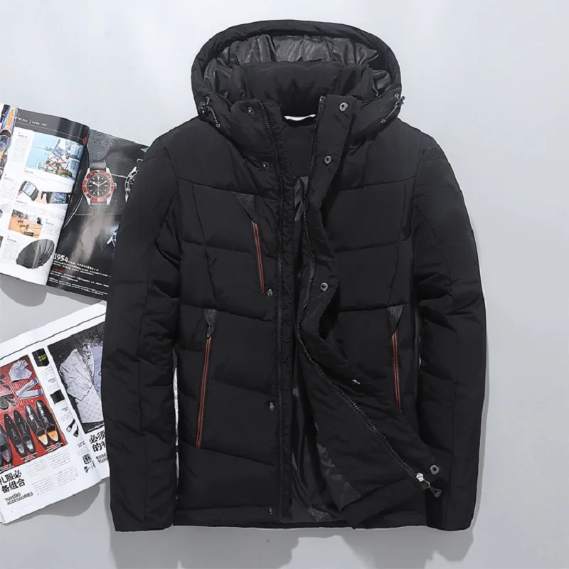 Men Down Jacket Brand Clothing High Quality Men Casual Warm Hooded Fur