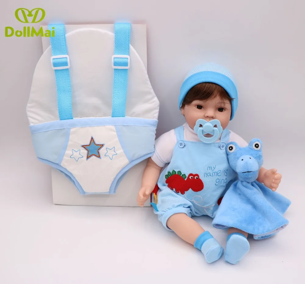 Детская переноска reborn toy dolls 17 "40 см мягкий силиконовый винил для новорожденных, для девочек и мальчиков куклы Bebe bonucas возрождённая игрушка