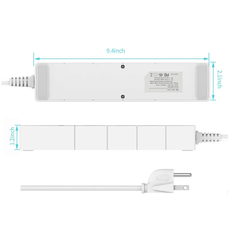 Alexa Google Голосовое управление Smart US розетка с 2 usb-портами и 3 розетками переменного тока умный Wifi Пульт дистанционного управления для домашнего использования