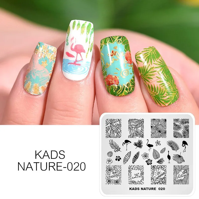 Горячая Мода 39 дизайнов дизайн ногтей шаблоны для стемпинга маникюрные пластины для штамповочный Трафарет Инструмент Лето природа изображения Штамповка пластины - Цвет: Nature 020